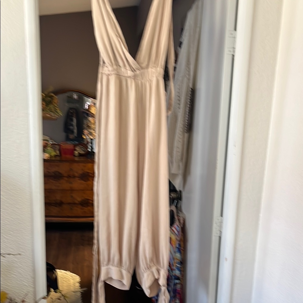 HYFVE Cream Jumpsuit backless with long straps that you can wrap 1 million ways